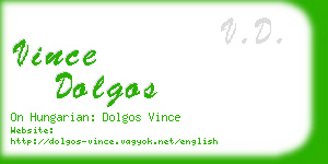 vince dolgos business card